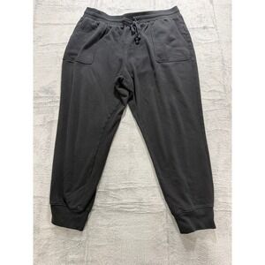Gap Mens XL Black Fleece Lined Jogger Sweatpants Drawstring Patch Pockets